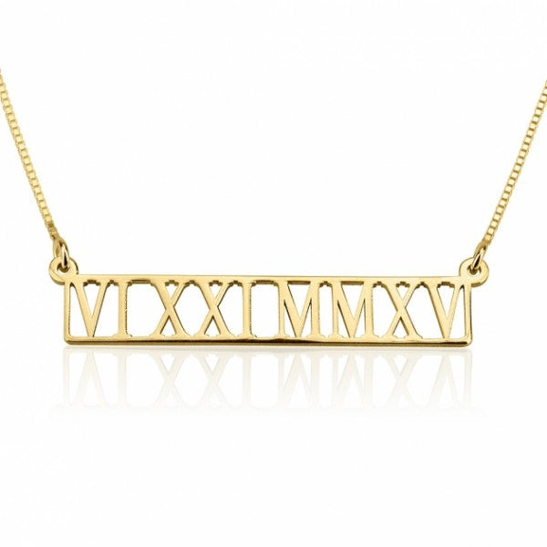 24K GOLD PLATED SAVE THE DATE NECKLACE
