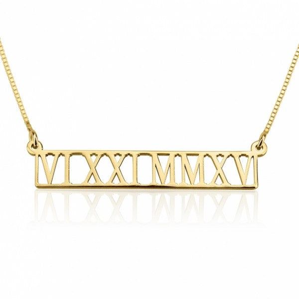 24K GOLD PLATED SAVE THE DATE NECKLACE