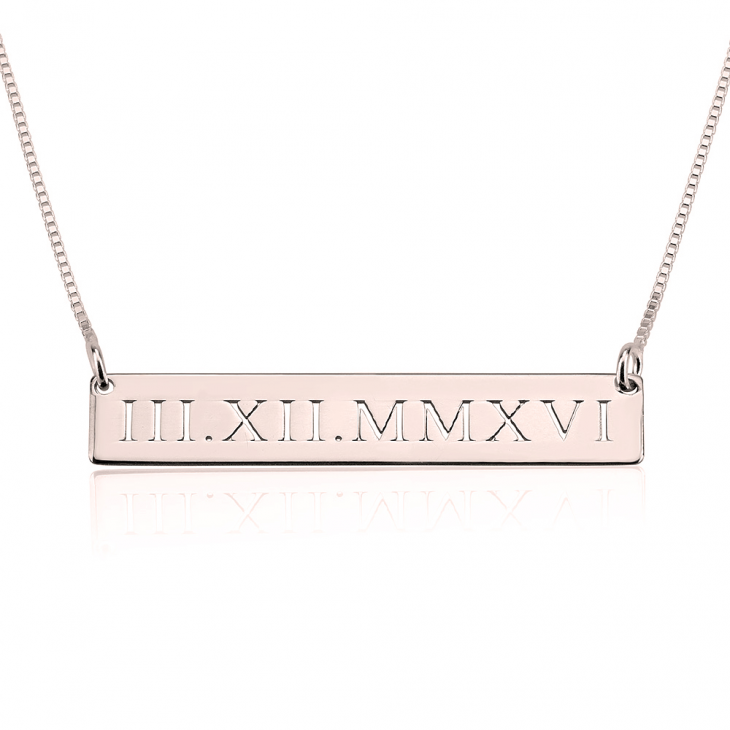 Roman numeral necklace rose gold online